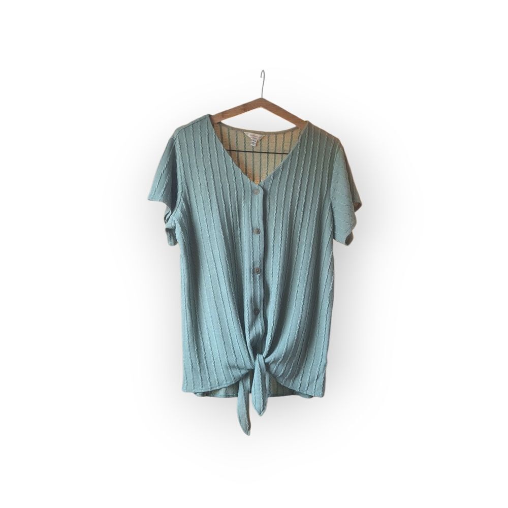 Weatherproof Vintage Women's Green Button-Down Top Size Xlarge